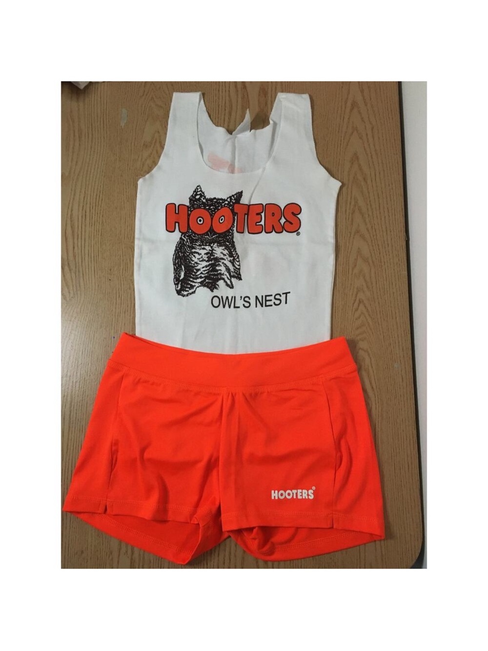 Hooters Girl Worn Sexy Rare Vintage Owls Nest Uniform Tank & New Shorts Xs